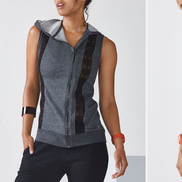 Fabletics Jackets & Blazers - Fabletics Black and Gray French Terry Vest Size Large